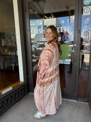 Misses Studio Tie Dye Maxi Kimono in Two Colors