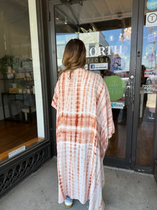 Misses Studio Tie Dye Maxi Kimono in Two Colors