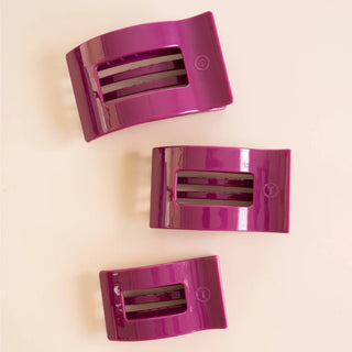 Teleties Medium Flat Rectangle Hair Clip | Mulberry
