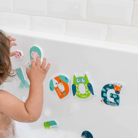 ABC Stickers in The Tub