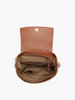 Large Buckle Flapover Backpack | Brown