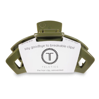 Teleties Open Large Claw Clip | Olive