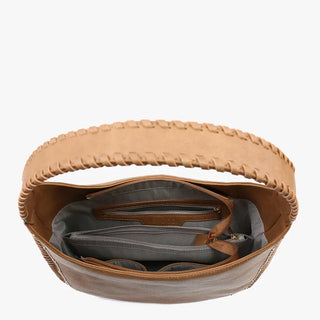 Studded Whipstitch Hobo Bag | Sage