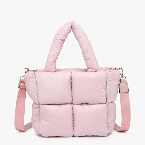 Brittany Puffer Tote/Satchel | Pink
