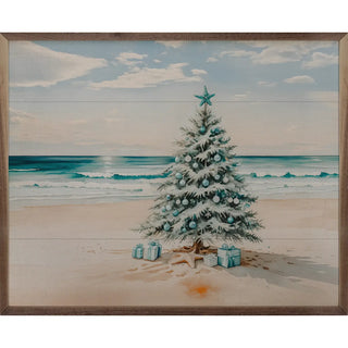 Beach Holiday Tree Print 10 x 8 x 1.5