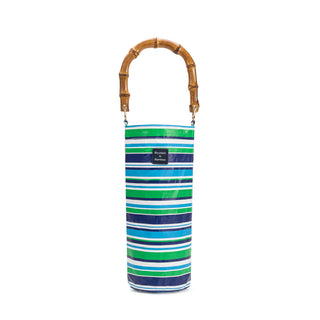 Bourbon & Bamboo Wine Tote-Blue Stripe