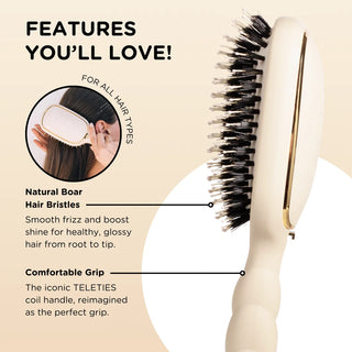 Teleties Boar Bristle Hair Brush | Tan