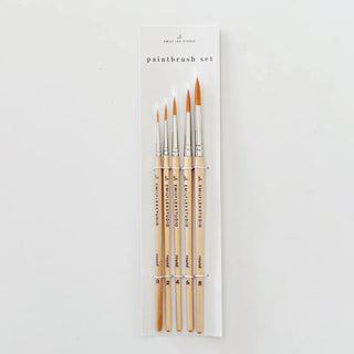 Emily Lex Studio | Watercolor Paintbrush Set of Five Wood Brushes