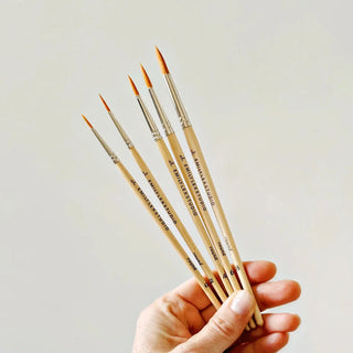 Emily Lex Studio | Watercolor Paintbrush Set of Five Wood Brushes