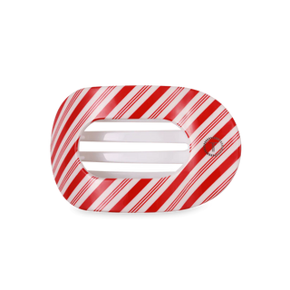 Teleties Large Flat Round Hair  Clip | Candy Cane Crush