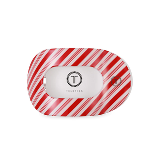 Teleties Small Flat Round Hair Clip | Candy Cane Crush