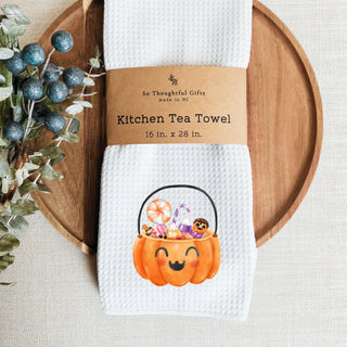 Fall Dish Towel | Candy Jack-o'-lantern