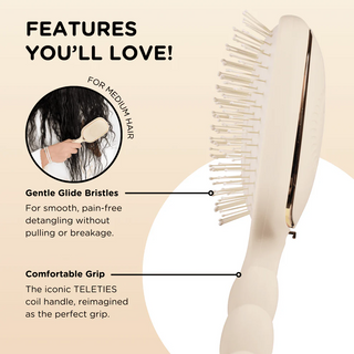 Teleties Detangler Hair Brush | Medium Hair-Tan