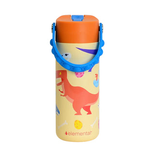Fidget Handle Kids Stainless Bottle 18oz Dino Rage