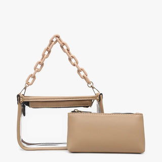 Jessica Clear Crossbody w/Chain | Taupe