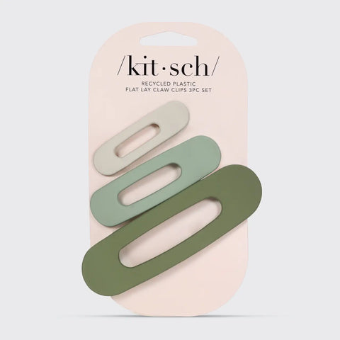 /kit·sch/ Flat Lay Claw Clip 3pk | Eucalyptus