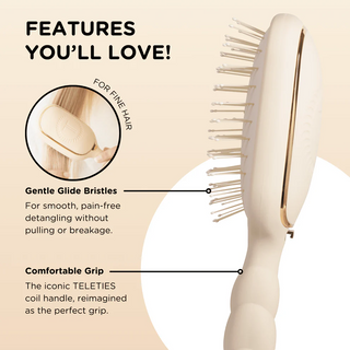 Teleties Detangler Hair Brush | Fine Hair-Tan