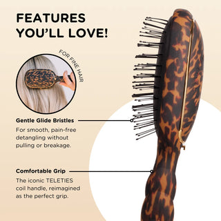 Teleties Detangler Hair Brush | Fine Hair | Tortoise