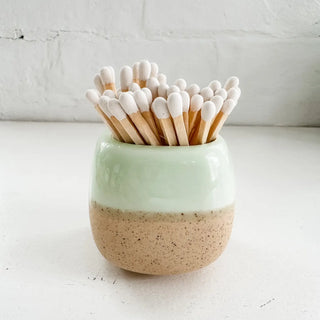 Ceramic Match Holders with Matches | Green