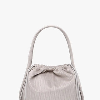 Corduroy Shoulder Bag/ Satchel | Light Grey