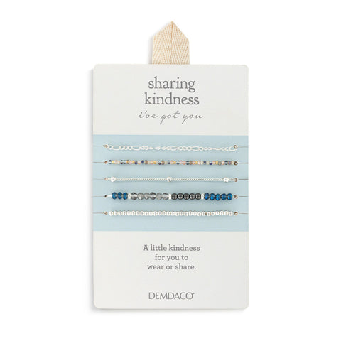Demdaco Sharing Kindness Bracelet Stack | Gunmetal Silver