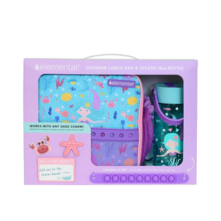 Kids Insulated Lunch Bag and Bottle with Charms Mermaid