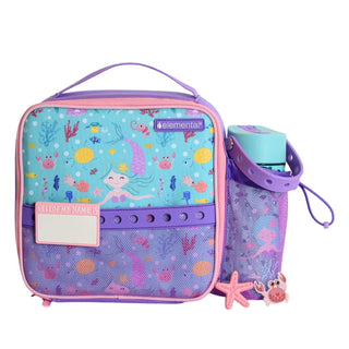 Kids Insulated Lunch Bag and Bottle with Charms Mermaid