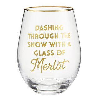 Dashing Through the Snow with Merlot Wine Glass