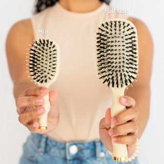 Teleties Mini Boar Bristle Hair Brush | Tan