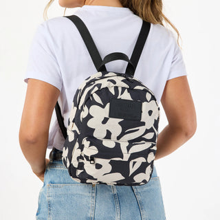 ALOHA Fall Flowers Mini Backpack Black/Sandstone