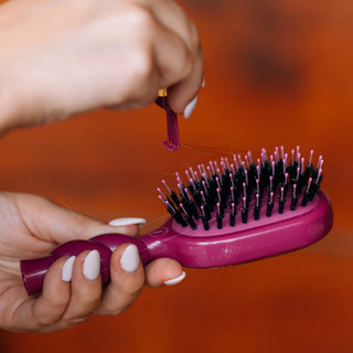 Teleties Mini Boar Bristle Hair Brush | Mulberry