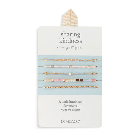 Demdaco Sharing Kindness Bracelet Stack | Multicolor Gold