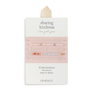 Demdaco Sharing Kindness Bracelet Stack | Multicolor Silver