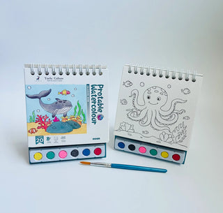 Children’s Portable Watercolor Painting Easel-Ocean