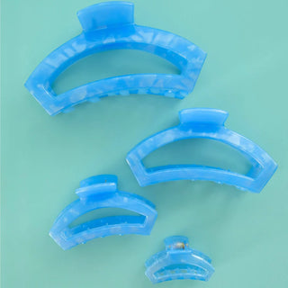Teleties Open Large Claw Clip | Blue Lagoon