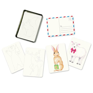 Coloring Postcards | Winter Animals
