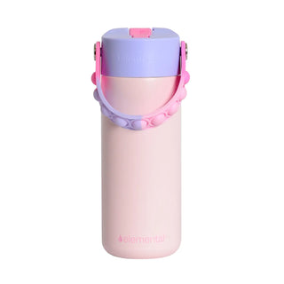 Fidget Handle Kids Stainless Bottle 18oz Blush Pink Tie Dye