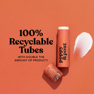 Poppy & Pout Lip Balm| Pomegranate Peach