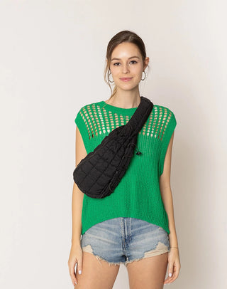 Brielle Quilted Puffer Sling Bag in Many Colors