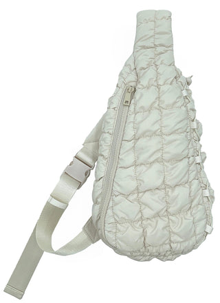 Brielle Quilted Puffer Sling Bag in Many Colors