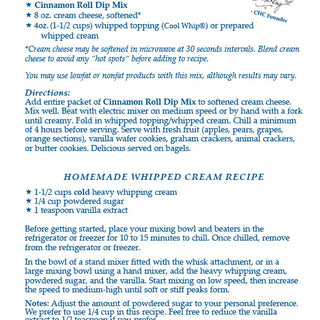 Cinnamon Roll Dip Mix