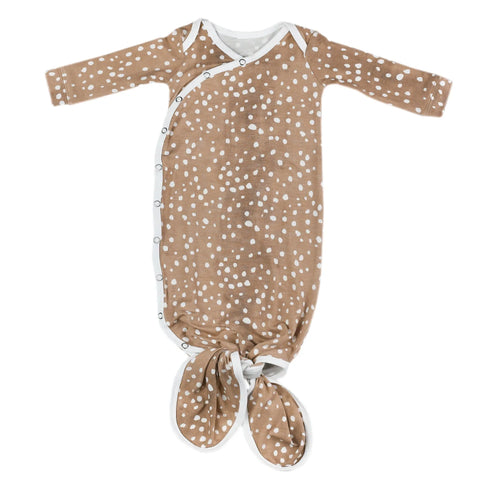 Copper Pearl Newborn Knotted Gown | Fawn
