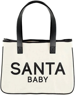 Mini Canvas Tote Santa Baby
