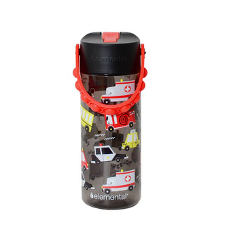 Fidget Handle Kids Tritan Bottle 18oz Service Vehicle