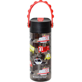 Fidget Handle Kids Tritan Bottle 18oz Service Vehicle