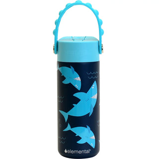 Fidget Handle Kids Stainless Bottle 18oz Sharks Ahoy