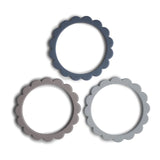 Mushie | Flower Teether Bracelet | Steel+Dove Gray+Stone