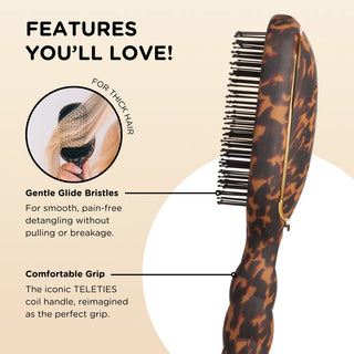 Teleties Detangler Hair Brush | Thick Hair | Tortoise