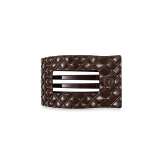 Teleties Quilted Large Flat Rectangle Hair Clip | Truly Taupe