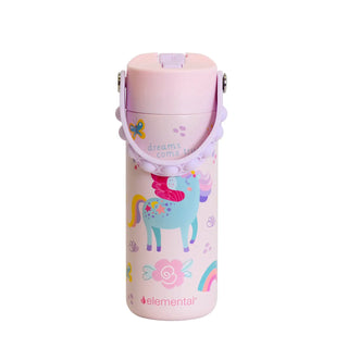 Fidget Handle Kids Stainless Bottle 18oz Unicorn Rainbow